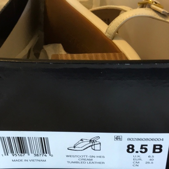 Ralph Lauren Wescott cream  tumbled, leather sandals, size 8.5 NWT - Picture 9 of 9